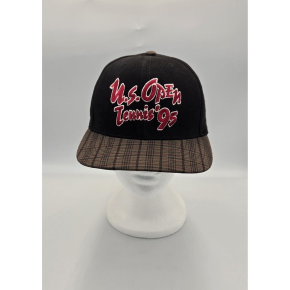 Vintage US Open Hat Cap SnapbackTennis 1995 Plaid Brim Made In USA NEW